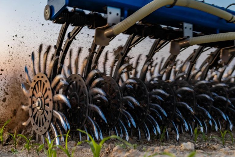 Étoiles rotatives brisant la surface du sol pour rompre la capillarité et conserver l'humidité vitale pour les racines.