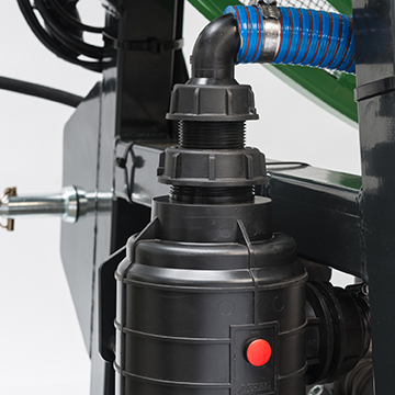 Filtre d'aspiration de série assurant une protection totale de la machine Sieger lors du pompage de l'eau.